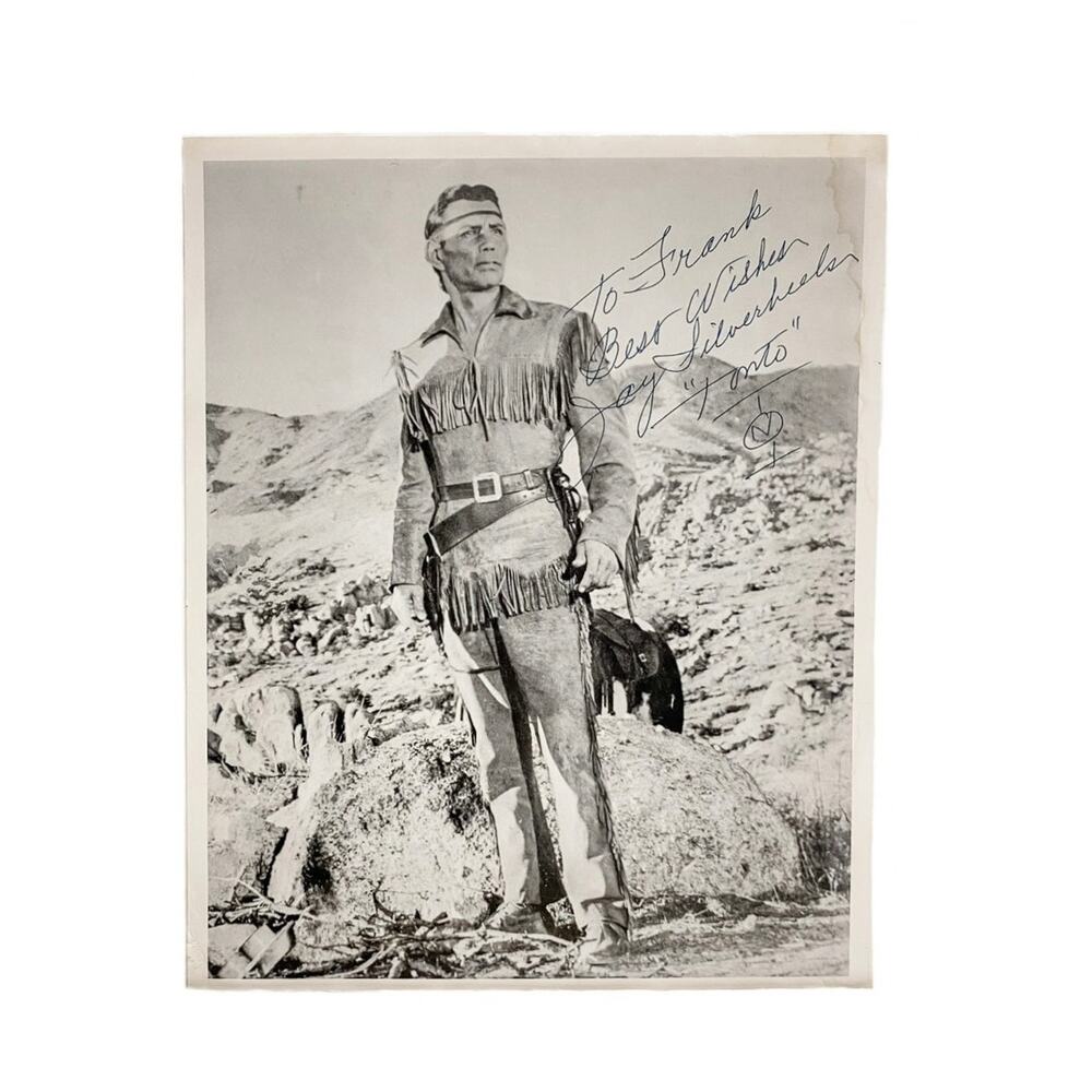 Vintage Jay Silverheels Signed 8x10 Photo The Lone Ranger Tonto Autograph